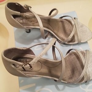 Silver dance shoes